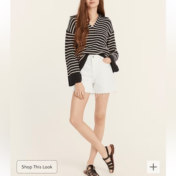 J. Crew High Rise Denim Short White 4” Size 33 BF382 NEW - Picture 3 of 10